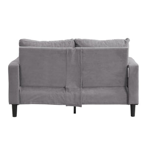 English Elm 57 Inch Compact Upholstered Loveseat with Hardwood Frame for Modern Living Spaces Light Gray W311P221207