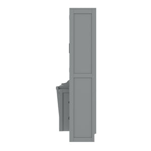 English Elm Queen Murphy Fold Down Wall Bed with Wardrobe Drawers and Shelves for Guest Rooms Gray LP000909AAE-2