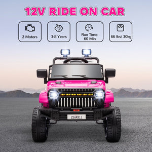 English Elm Qaba 12v Battery Powered Kids Ride on Utv with Spring Suspension and Remote Pink W2225P249876
