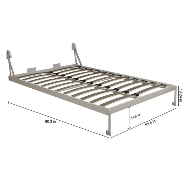 English Elm Diy Queen Murphy Wall Bed Hardware Kit Grey Metal Frame Hydraulic Fold Down System W5290P457894