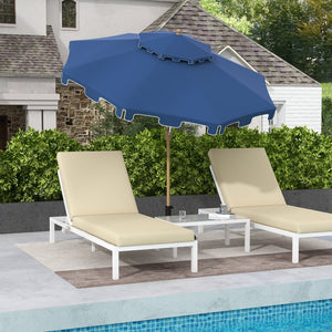 English Elm Outsunny 9' Double-Top Patio Umbrella With Crank & Tilt - Stylish Outdoor Market Shade For Summer Fun W2225P217594-GIGA