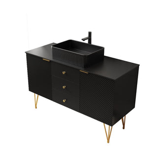 48 Inch Freestanding Bathroom Vanity with Integrated Sink Three Doors and Storage Drawers