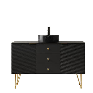 48 Inch Freestanding Bathroom Vanity with Integrated Sink Three Doors and Storage Drawers
