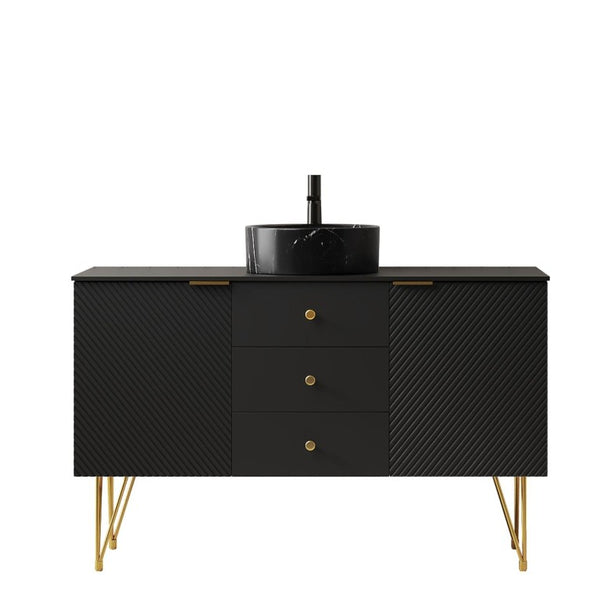 48 Inch Freestanding Bathroom Vanity with Integrated Sink Three Doors and Storage Drawers