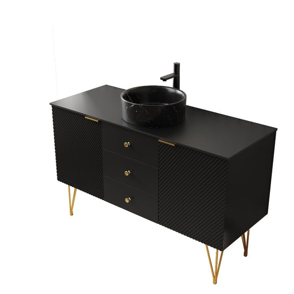 48 Inch Freestanding Bathroom Vanity with Integrated Sink Three Doors and Storage Drawers