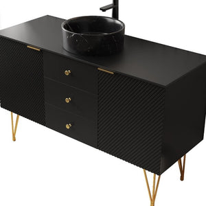 48 Inch Freestanding Bathroom Vanity with Integrated Sink Three Doors and Storage Drawers