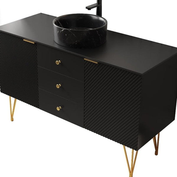 48 Inch Freestanding Bathroom Vanity with Integrated Sink Three Doors and Storage Drawers