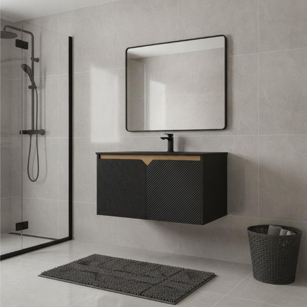 30 Inch Floating Bathroom Vanity with Double Door Wood Cabinet for Modern Bath Storage