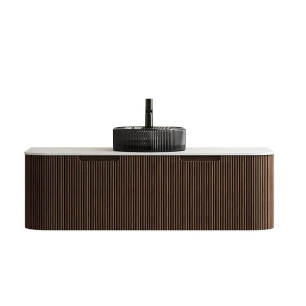 48 Inch Floating Wood Bathroom Vanity with Integrated Basin and Dual Storage Drawers