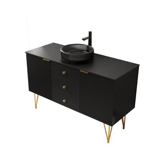 48 Inch Freestanding Bathroom Vanity with Integrated Sink Three Doors and Storage Drawers