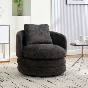 English Elm 30"w Chenille Barrel Swivel Accent Chair Cozy Cocoon Seat for Living Room Lounge W3118P384514