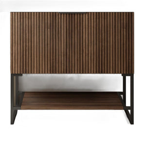 HomeRoots 30 Inch Freestanding Wood Bathroom Vanity Cabinet with Classic Brown Finish Storage 767083