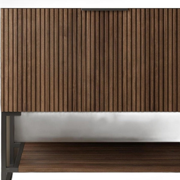 30 Inch Freestanding Wood Bathroom Vanity Cabinet with Classic Brown Finish Storage