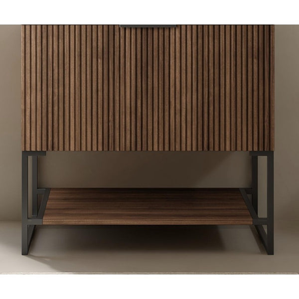 30 Inch Freestanding Wood Bathroom Vanity Cabinet with Classic Brown Finish Storage