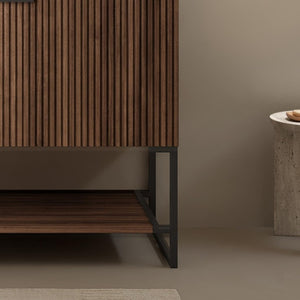 30 Inch Freestanding Wood Bathroom Vanity Cabinet with Classic Brown Finish Storage