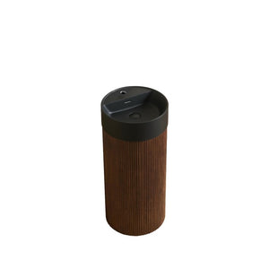 16 Inch Floating Wood Bathroom Vanity with Integrated Matte Black Basin Modern Style