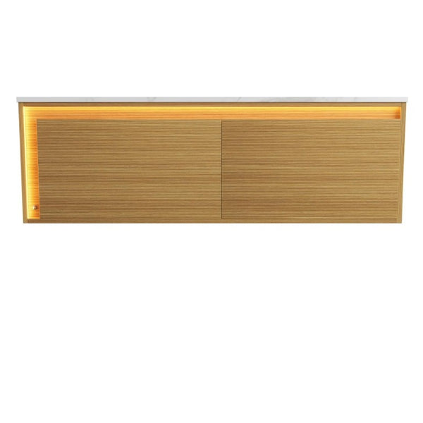 HomeRoots 48 Inch Floating Bathroom Vanity with Two Drawers Solid Wood Modern Storage Cabinet 47.64" W x 15.75" H x 19.49" D 767092