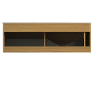 48 Inch Floating Bathroom Vanity with Two Drawers Solid Wood Modern Storage Cabinet