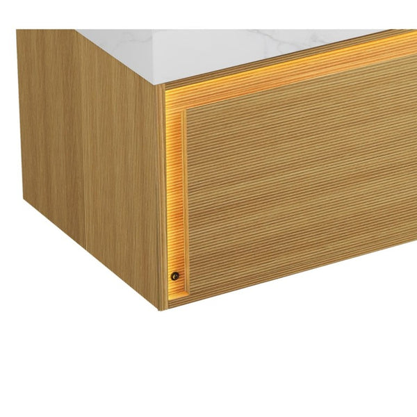 48 Inch Floating Bathroom Vanity with Two Drawers Solid Wood Modern Storage Cabinet