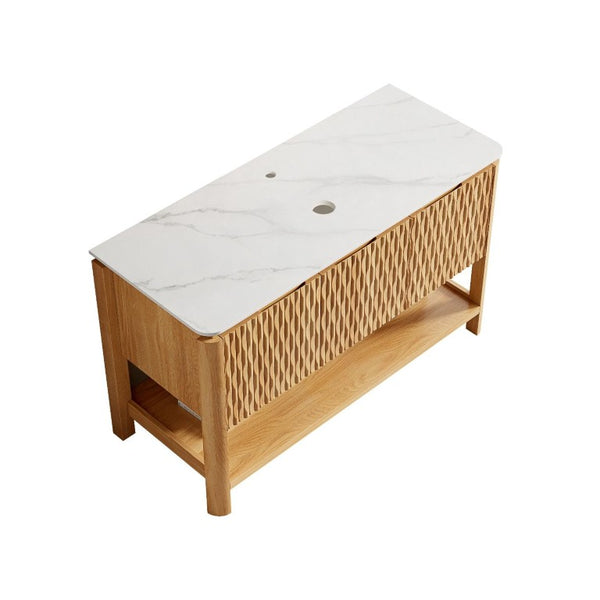 48 Inch Freestanding Wood Bathroom Vanity with Three Door Cabinet for Modern Storage