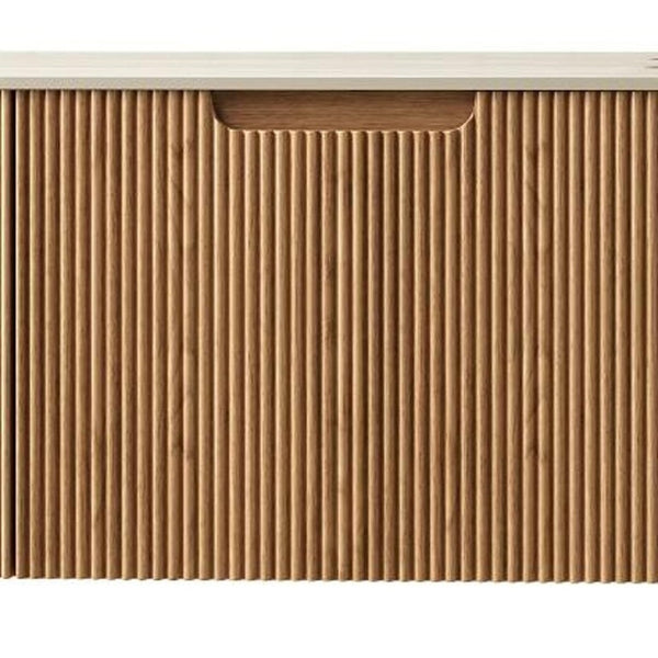 48 Inch Floating Bathroom Vanity with Two Drawers Solid Wood Modern Storage Cabinet