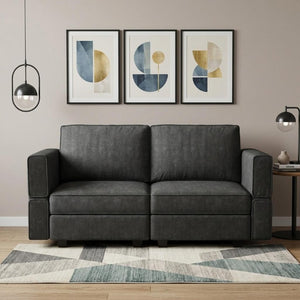 64 Inch Chenille Modular Loveseat with Hidden Storage for Modern Living Rooms