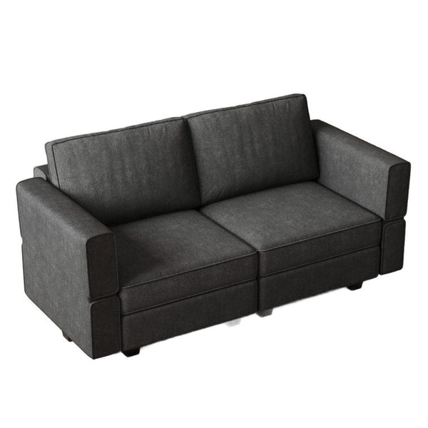 64 Inch Chenille Modular Loveseat with Hidden Storage for Modern Living Rooms