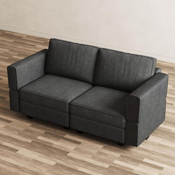 64 Inch Chenille Modular Loveseat with Hidden Storage for Modern Living Rooms