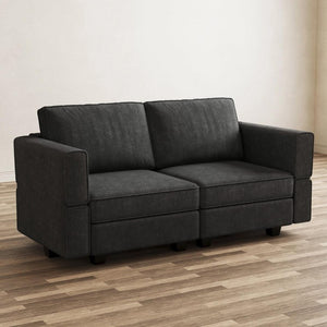 64 Inch Chenille Modular Loveseat with Hidden Storage for Modern Living Rooms