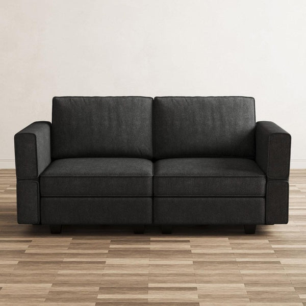 64 Inch Chenille Modular Loveseat with Hidden Storage for Modern Living Rooms