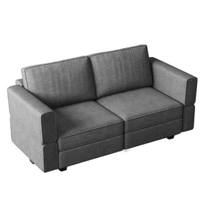 64 Inch Chenille Modular Loveseat with Hidden Storage for Modern Living Rooms