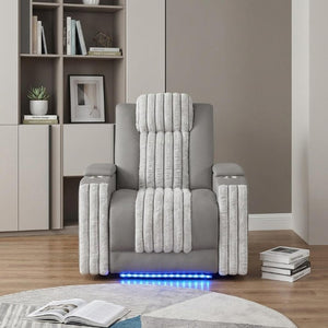 37 Inch Microfiber Power Recliner for Home Theater Seating with Push Button Control