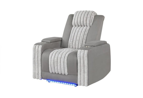 37 Inch Microfiber Power Recliner for Home Theater Seating with Push Button Control