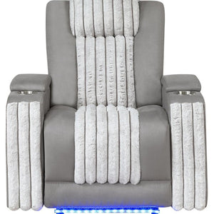 37 Inch Microfiber Power Recliner for Home Theater Seating with Push Button Control