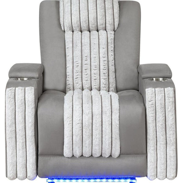 37 Inch Microfiber Power Recliner for Home Theater Seating with Push Button Control