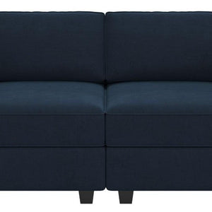 64 Inch Velvet Modular Loveseat with Hidden Storage and Accent Throw Pillows