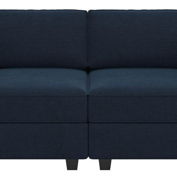 64 Inch Velvet Modular Loveseat with Hidden Storage and Accent Throw Pillows