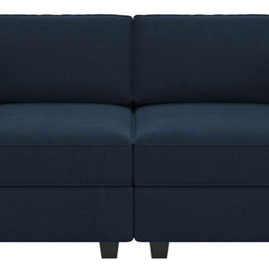 64 Inch Velvet Modular Loveseat with Hidden Storage and Accent Throw Pillows