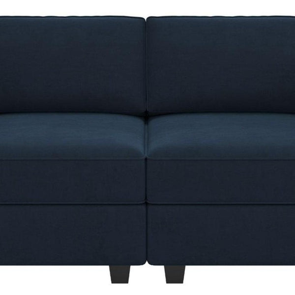 64 Inch Velvet Modular Loveseat with Hidden Storage and Accent Throw Pillows