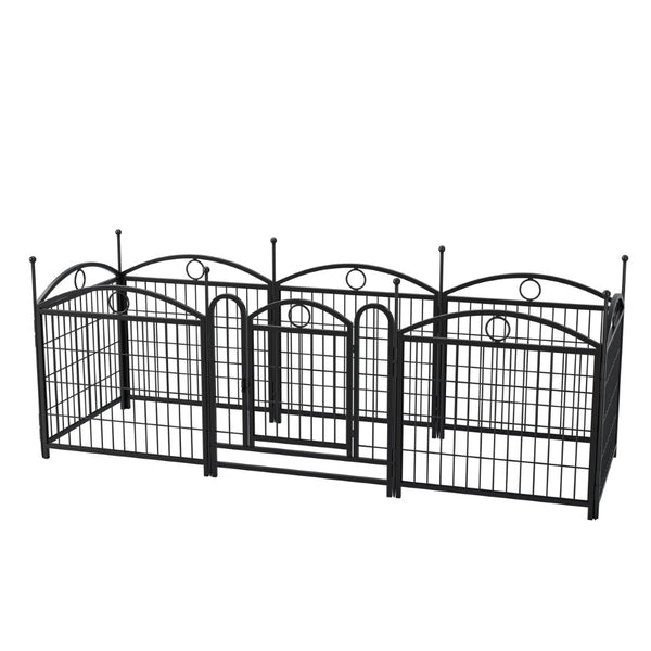 English Elm Dog Playpen 8 Panel Heavy Duty Iron Pet Enclosure Foldable Indoor Outdoor Exercise Pen Black W368P233996
