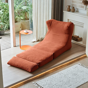 English Elm Cloud Corduroy Sleeper Chair Foldable High Density Foam Seat for Small Space Living Orange W1765P448612