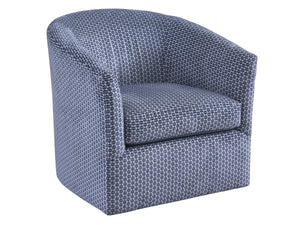 Lexington Candice Swivel Accent Chair with Walnut Veneer Rose Gold Hardware and Ultra Down Cushion 7672-11SW-60