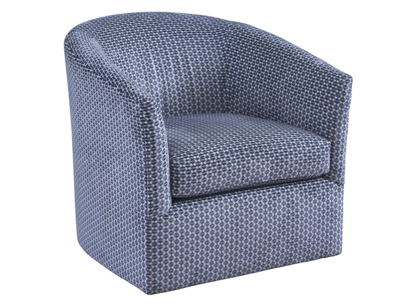 Lexington Candice Swivel Accent Chair with Walnut Veneer Rose Gold Hardware and Ultra Down Cushion 7672-11SW-60