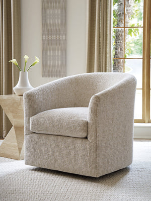Lexington Tommy Bahama Home Candice Swivel Chair - Contemporary Design With Ultra Down Cushion And Elegant White Oak Finish   7672-11sw-40