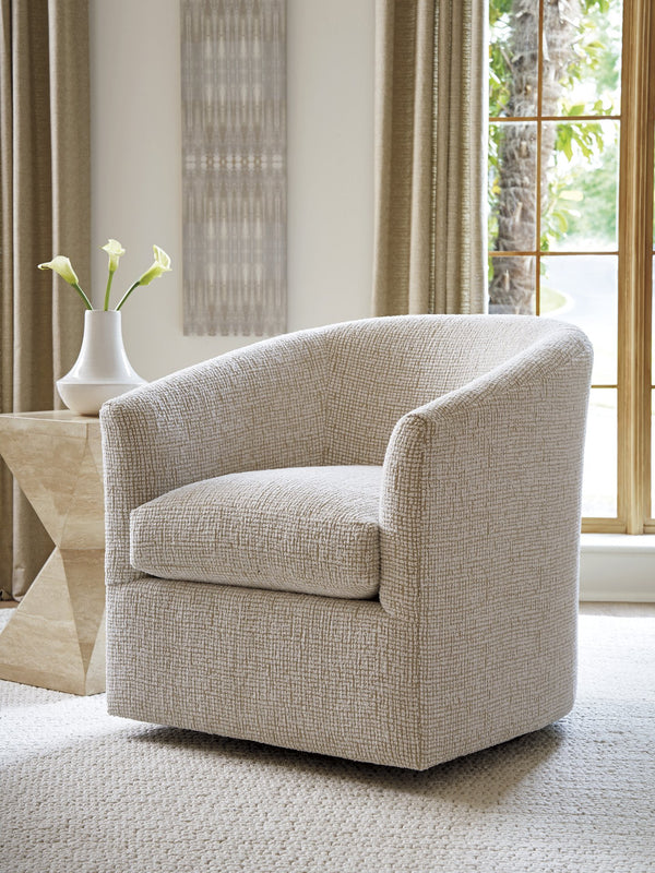 Lexington Tommy Bahama Home Candice Swivel Chair - Contemporary Design With Ultra Down Cushion And Elegant White Oak Finish   7672-11sw-40