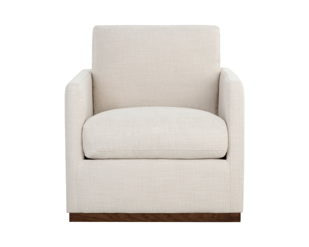 Sunpan Portman Swivel Lounge Chair - Modern Design with 360-Degree Comfort and Stylish Track Arms Effie Linen
