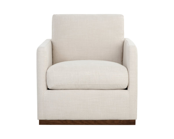 Sunpan Portman Swivel Lounge Chair - Modern Design with 360-Degree Comfort and Stylish Track Arms Effie Linen