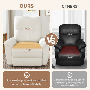 English Elm 270° Swivel Power Recliner Velvet Glider Rocker with Usb Ports for Living Room Beige W1028S00058