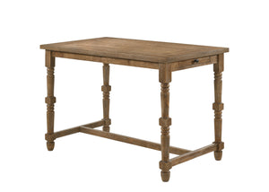 English Elm Farsiris Weathered Oak Counter Height Table with 2 Storage Drawers, 36mm Top, 100lb Capacity B2726P315550