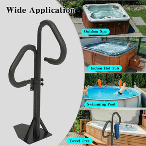 English Elm Two-way Aluminum Spa Handrail Swivel Safety Rail for Hot Tubs with 600 Lb Support W1859P429200